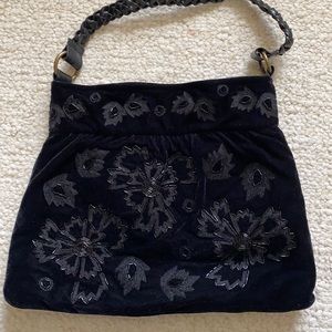 Black beaded embellished bag